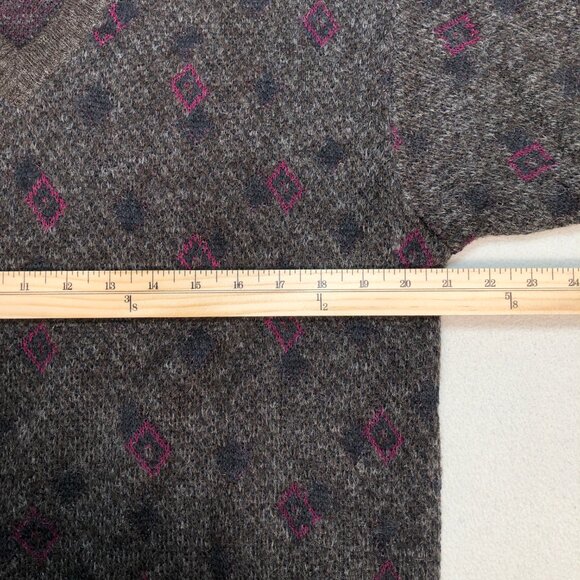 Ermenegildo Zegna Sweater Men's S Brown Geometric Wool Mohair Nylon V Neck HOLES - Picture 6 of 16